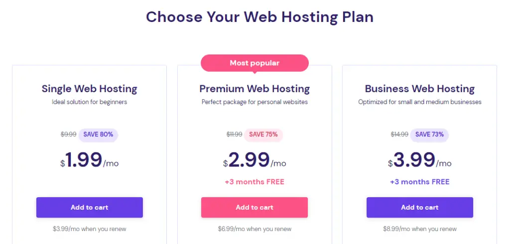 Hostinger Pricing